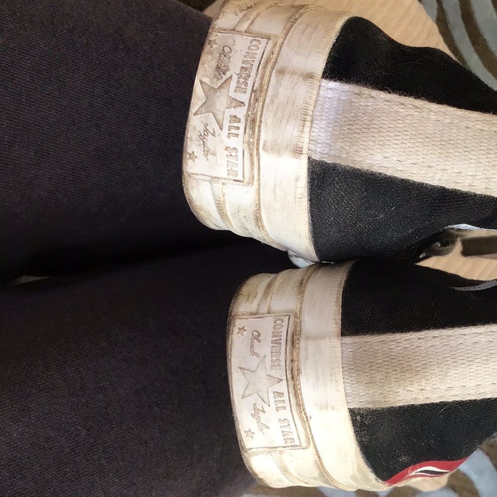 Black White High-Top Sneakers Chuck Taylor All Star Comme Des Garcons W 7 - Picture 6 of 7